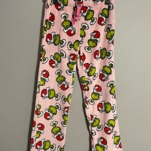 Women’s Pink Plush Grinch Pajama Pants Small NWOT